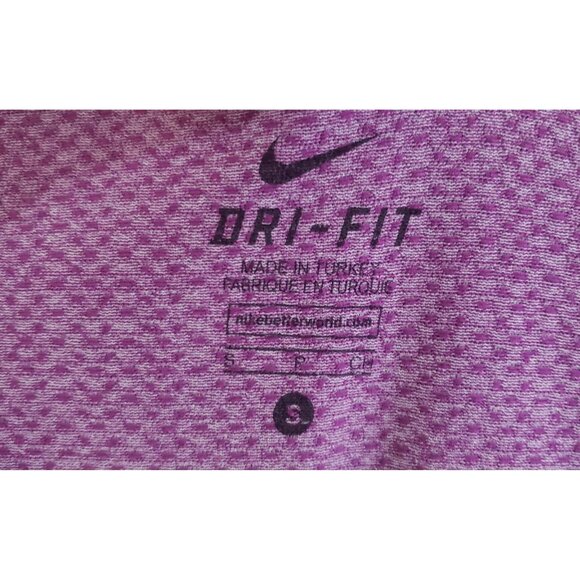 Nike Dri-Fit Womens Athletic Top Short Sleeve Banded Bottom Purple Size Small - Picture 3 of 6
